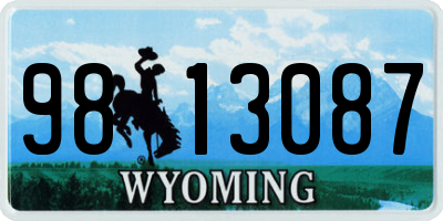 WY license plate 9813087