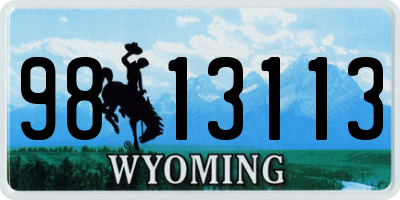 WY license plate 9813113