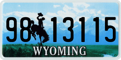 WY license plate 9813115