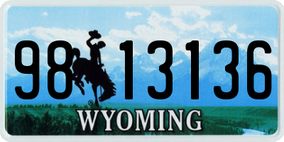 WY license plate 9813136
