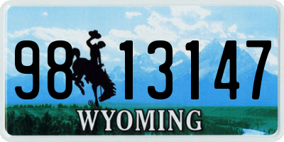 WY license plate 9813147