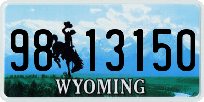 WY license plate 9813150