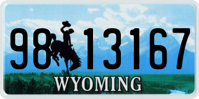 WY license plate 9813167