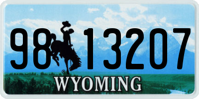 WY license plate 9813207