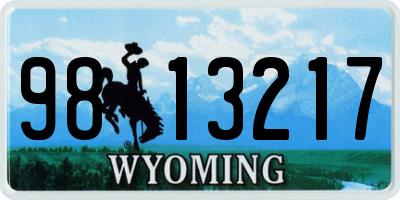 WY license plate 9813217