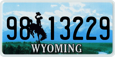 WY license plate 9813229