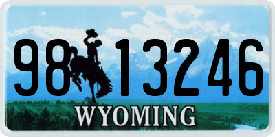 WY license plate 9813246