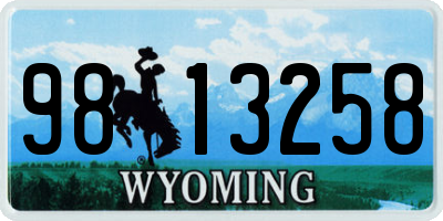 WY license plate 9813258