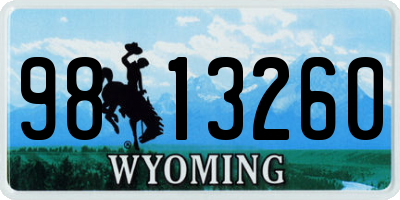 WY license plate 9813260