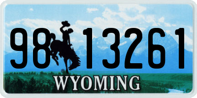 WY license plate 9813261