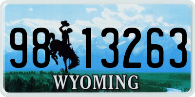 WY license plate 9813263