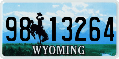 WY license plate 9813264