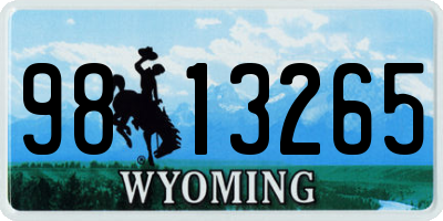 WY license plate 9813265