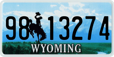 WY license plate 9813274
