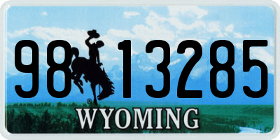 WY license plate 9813285