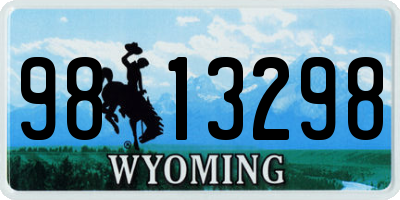 WY license plate 9813298