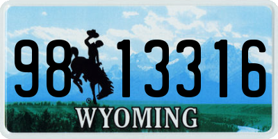 WY license plate 9813316