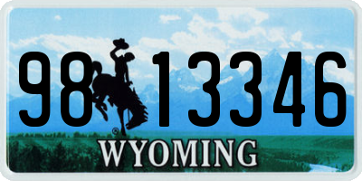 WY license plate 9813346