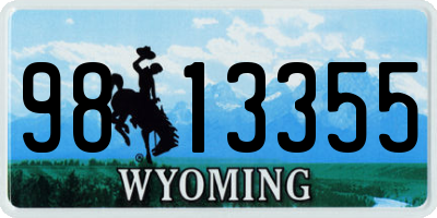 WY license plate 9813355