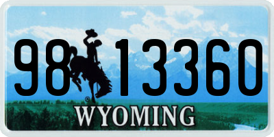 WY license plate 9813360