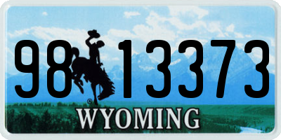 WY license plate 9813373