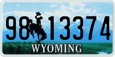 WY license plate 9813374