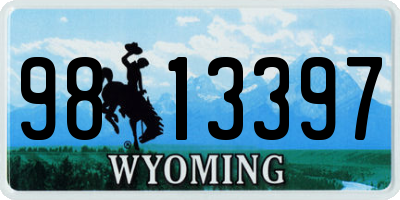 WY license plate 9813397