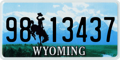 WY license plate 9813437