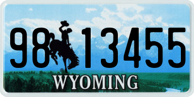 WY license plate 9813455