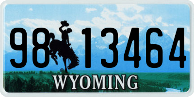 WY license plate 9813464
