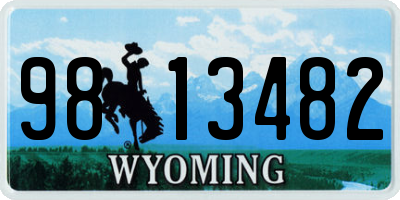 WY license plate 9813482