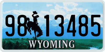 WY license plate 9813485