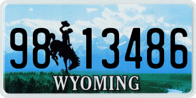 WY license plate 9813486