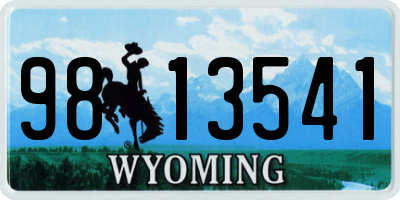 WY license plate 9813541