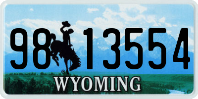 WY license plate 9813554