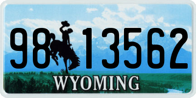 WY license plate 9813562