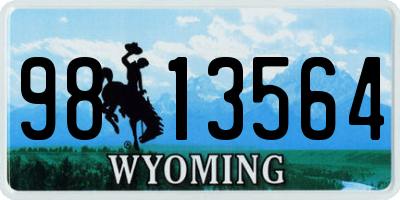 WY license plate 9813564