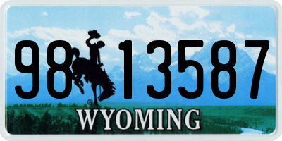 WY license plate 9813587