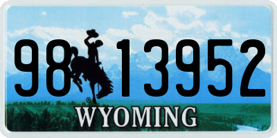 WY license plate 9813952