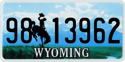 WY license plate 9813962