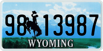 WY license plate 9813987