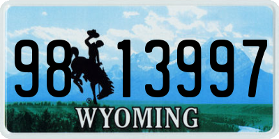 WY license plate 9813997