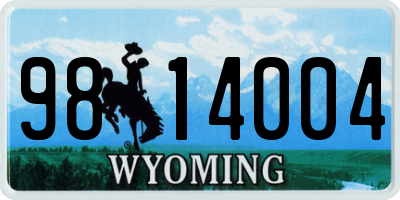 WY license plate 9814004
