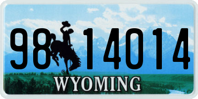 WY license plate 9814014