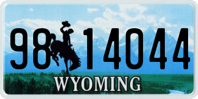 WY license plate 9814044