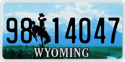WY license plate 9814047