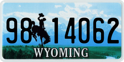 WY license plate 9814062