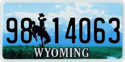 WY license plate 9814063