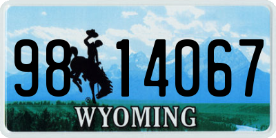 WY license plate 9814067