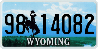 WY license plate 9814082